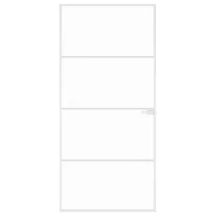 Drzwi wewnętrzne, białe, 93x201,5 cm, szkło i aluminium Lumarko! - Drzwi zewnętrzne - miniaturka - grafika 4