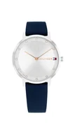 Paski - Tommy Hilfiger Damski analogowy zegarek kwarcowy z silikonowym paskiem 1782732, srebrny biały, pasek, Srebrna biel, Pasek - miniaturka - grafika 1