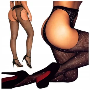 Rajstopy Kabaretki Z Cyrkoniami Czarne - Rajstopy - miniaturka - grafika 1