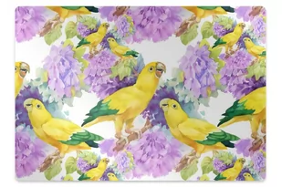 Podkładka pod krzesło Żółte papugi 120x90 cm - Podnóżki, podpórki, podkładki - miniaturka - grafika 1