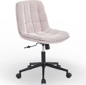 Fotele i krzesła biurowe - SONGMICS Krzesło obrotowe biurowe COMFI regulowane różowe sztruks - miniaturka - grafika 1