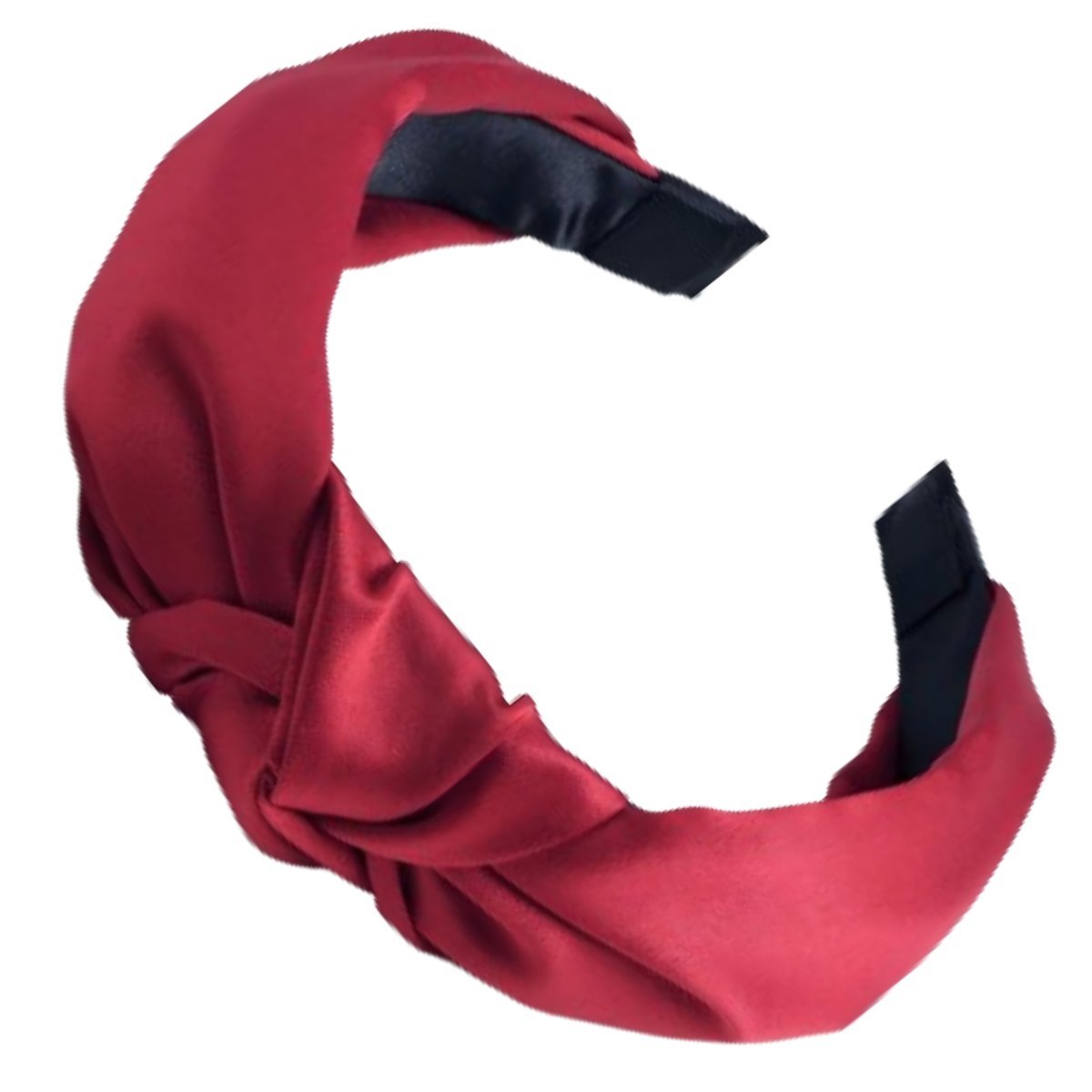 Opaska do Włosów Czerwona Szeroka Satynowa z Ozdobnym Supłem Lekka Wygodna