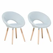 Krzesła - Beliani Zestaw do jadalni 2 krzesła jasnoniebieskie ROSLYN - miniaturka - grafika 1