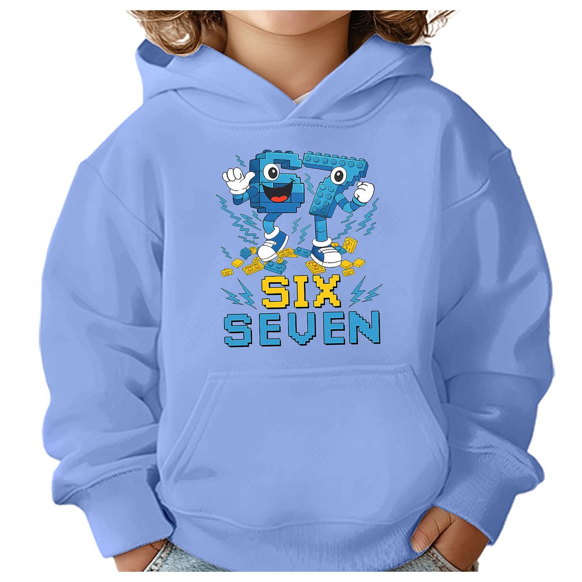 BLUZA DZIECIĘCA Z KAPTUREM 67 SIX SEVEN KLOCKI VIRAL 110-116 PREZENT