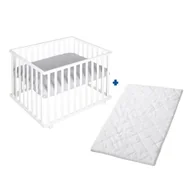 Łóżeczka i kojce - Biały kojec dla dzieci 100x75 cm Roba style – Roba - miniaturka - grafika 1