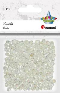 Titanum Koraliki plastikowe fasetowane 30g białe - Pozostałe akcesoria dla plastyków - miniaturka - grafika 1