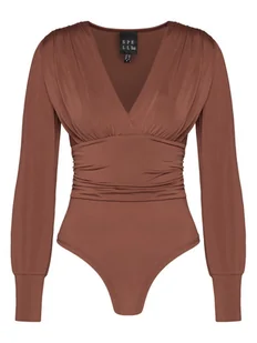 ACCESS FASHION Body 54-2018-324 Brązowy Slim Fit - Body - miniaturka - grafika 1