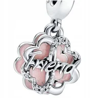 Bransoletki - Charms Zawieszka Charms Różowa Koniczynka Friend Charmsy Trusky - miniaturka - grafika 1