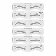 Pozostałe akcesoria do makijażu - Deni Carte, Szablony Do Stylizacji Brwi Linijka, 6 Szt. - miniaturka - grafika 1