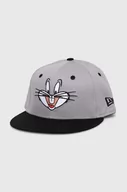 Czapki dla dzieci - New Era czapka z daszkiem bawełniana dziecięca BUGS BUNNY x Looney Tunes kolor szary z aplikacją - miniaturka - grafika 1