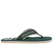 Klapki i japonki męskie - Japonki Tommy Hilfiger Monotype Logo FM0FM05020-MBP - zielone - miniaturka - grafika 1