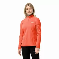 Bluzy damskie - Damska bluza polarowa Jack Wolfskin TAUNUS HZ W digital orange - XS - miniaturka - grafika 1