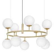 Lampy sufitowe - NOWOCZESNA LAMPA WISZĄCA BIAŁO-MOSIĘŻNA CEREDO NEO W10 - miniaturka - grafika 1