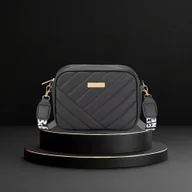 Torebki damskie - TEMU Stylowa Damska Pikowana Torba na Ramię - Kompaktowy Okrągły Torebka z Regulowanym Paskiem, Wiele Kolorów (Czarny, Biały, Beżowy, Brązowy, - miniaturka - grafika 1