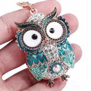 Breloczek Brelok do kluczy Sowa Sówka Cyrkonie - Breloki - miniaturka - grafika 1