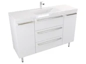 Szafki łazienkowe - Szafka Stojąca Z Umywalką ATH 120 cm D - Biały Mat - Uchwyty Stal Szczotkowana - miniaturka - grafika 1