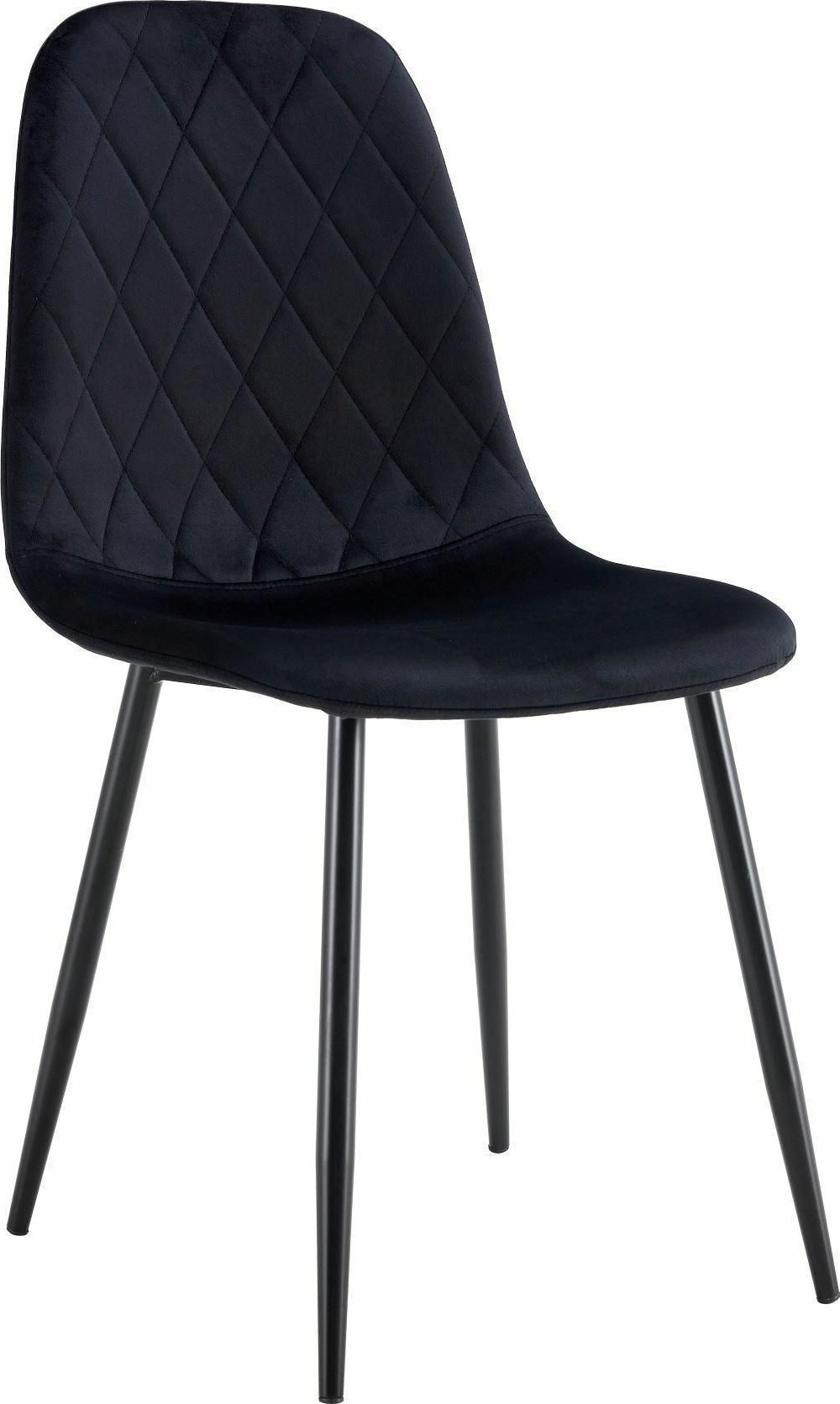 kontrast Krzesło welurowe tapicerowane nowoczesne do jadalni salonu Monica3 czarne