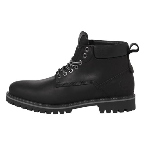 JACK & JONES Jfwqueensway Leather Boot Sn męskie buty sznurowane, antracytowy, 43 EU