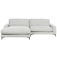 Narożniki - BELIANI Sofa narożna prawostronna szara szenila czarne metalowe nóżki 190 x 272 x 83 cm kanapa narożnik rogówka do salonu nowoczesna - miniaturka - grafika 1