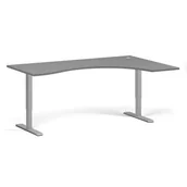 Stoły i stoliki do biura - Stół z regulacją wysokości, 1 silnik, 745 - 1235 mm, ergonomiczny L/P, blat 1800 x 1200 mm, podstawa szara, grafitowy - miniaturka - grafika 1