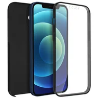 Etui i futerały do telefonów - Etui 360° do iPhone'a 12 Mini Elastyczny przód i sztywny tył — czarne - miniaturka - grafika 1