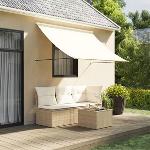 vidaXL Markiza zwijana, kremowa, 250x150 cm, tkanina i stal - Markizy - miniaturka - grafika 1