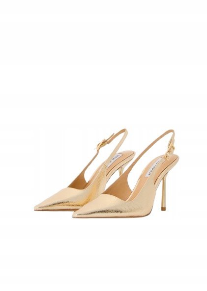 STEVE MADDEN ZŁOTE CZÓŁENKA NA SZPILCE SKÓRA NATURALNA 40 T7B