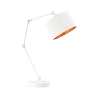 Lampy stojące - Biała lampka stołowa z regulowanym ramieniem ASMARA GOLD - miniaturka - grafika 1