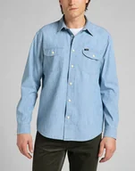 Koszule męskie - Lee Worker Shirt Męska Koszula Jeansowa Vintage Indigo L68Hnssr-Xl - miniaturka - grafika 1