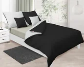 Pościel - Pościel dwustronna 220x200 satynowa Double Face biała + czarna Matex - miniaturka - grafika 1