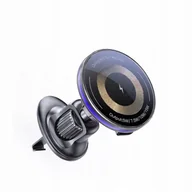 Uchwyty samochodowe do telefonów - yesido Magnet. Uchwyt Samochodowy C308 do Kratki, Wireless 15W, MagSafe, CZARNY - miniaturka - grafika 1