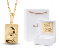Biżuteria dla dzieci - ZŁOTY NASZYJNIK MEDALIK CHRZEST KOMUNIA ŚWIĘTA 585 - miniaturka - grafika 1