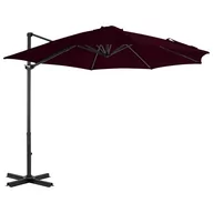 Parasole ogrodowe - vidaXL Parasol wiszący z aluminiowym słupkiem, czerwony, 300 cm vidaXL - miniaturka - grafika 1