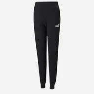 Spodnie i spodenki dla dziewczynek - Młodzieżowe spodnie dresowe ocieplane polarowe dla dziewczynki Puma Ess Sweatpants Fl Cl G 58703801 140 cm Czarne (4063697161269) - miniaturka - grafika 1