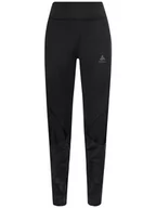 Spodnie sportowe damskie - Odlo Legginsy "Zeroweight Warm Reflective" w kolorze czarnym do biegania - miniaturka - grafika 1