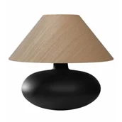 Lampy stojące - Lampka nocna szklana SAWA 41136119 Kaspa do sypialni czarny beżowy - miniaturka - grafika 1