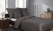 Pościel - Pościel bawełniana 140x200 Grafitowa Jednobarwna - miniaturka - grafika 1