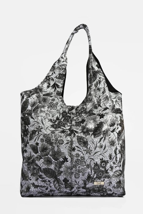 Skórzana czarna torebka shopperka