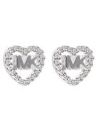 Kolczyki - Michael Kors Kolczyki Logo Heart Stud MKC1243AN040 Srebrny - miniaturka - grafika 1