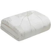 Koce - Eurofirany Euro Firany KOC FLANELOWY GINKO2 BIAŁY 150x200 1210792 - miniaturka - grafika 1