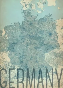 Plakat NICE WALL Germany, vintage, mapa 50x70 cm - Plakaty - miniaturka - grafika 1