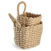 Meble modułowe i akcesoria - Koszyki do przechowywania z uchwytem, plecionka papierowa, 2 sztuki - miniaturka - grafika 1