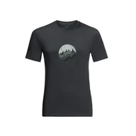 Koszulki sportowe męskie - Męska Koszulka z krótkim rękawem JACK WOLFSKIN HIKING S/S T M 1808762-6350 – Czarny - miniaturka - grafika 1