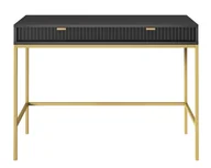 Toaletki - Toaletka Delicious ryflowana czarna złote nogi - miniaturka - grafika 1