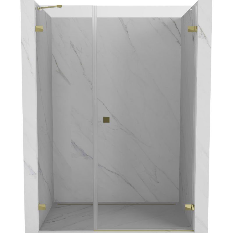 Mexen Lunar-B drzwi prysznicowe uchylne prawe 140 cm, transparent, złote - 832S-140-050-50-00-P