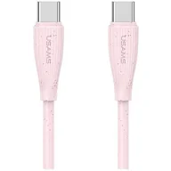 Kable USB - Kabel USB-C - USB-C USAMS Green Series SJ716 60W 1 m Różowy - miniaturka - grafika 1