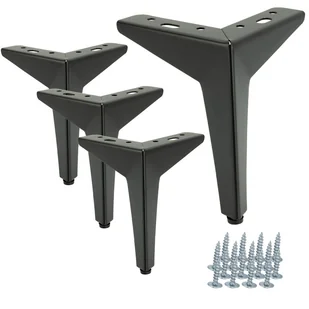 Zestaw 4 nóżek meblowych Gwiazda czarny mat wysokość 15 cm - Zawiasy, okucia i inne akcesoria Zestaw 4 nóżek meblowych Gwiazda czarny mat wysokość 15 cm - Zawiasy, okucia i inne akcesoria - miniaturka - grafika 1