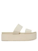 Klapki i japonki damskie - Calvin Klein Jeans Klapki Flatform Sandal Webbing In YW0YW01789 Écru - miniaturka - grafika 1