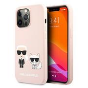 Etui i futerały do telefonów - Karl Lagerfeld KLHCP13LSSKCI iPhone 13 Pro / 13 6,1" hardcase jasno różowy/light pink Silicone Karl & Choupette KF000665-0 - miniaturka - grafika 1