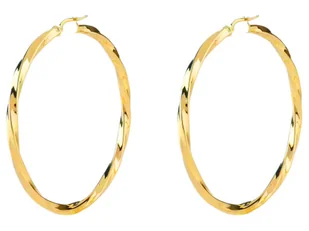 Kolczyki GUESS duże pozłacane skręcane koła angielskie TORCHON SUPER LIGHT HOOPS 70mm - Kolczyki - miniaturka - grafika 1